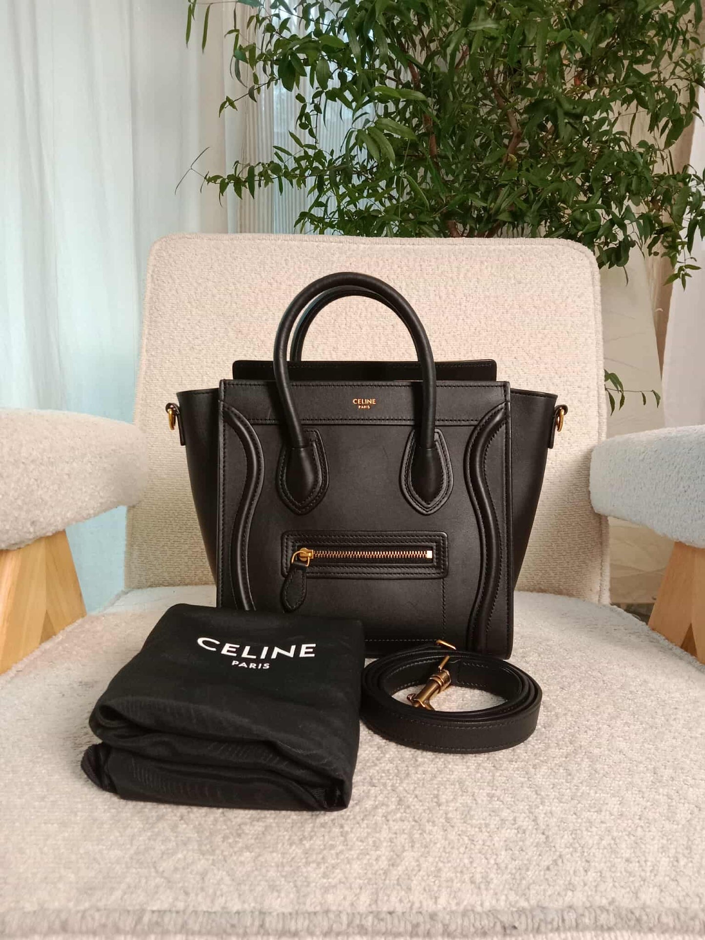 Celine Nano Luggage Bag Black