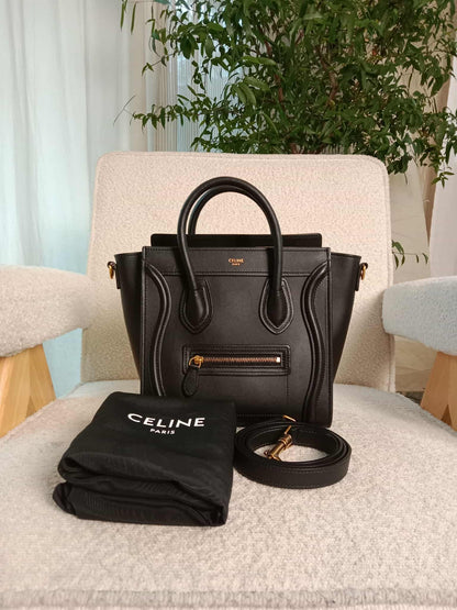 Celine Nano Luggage Bag Black