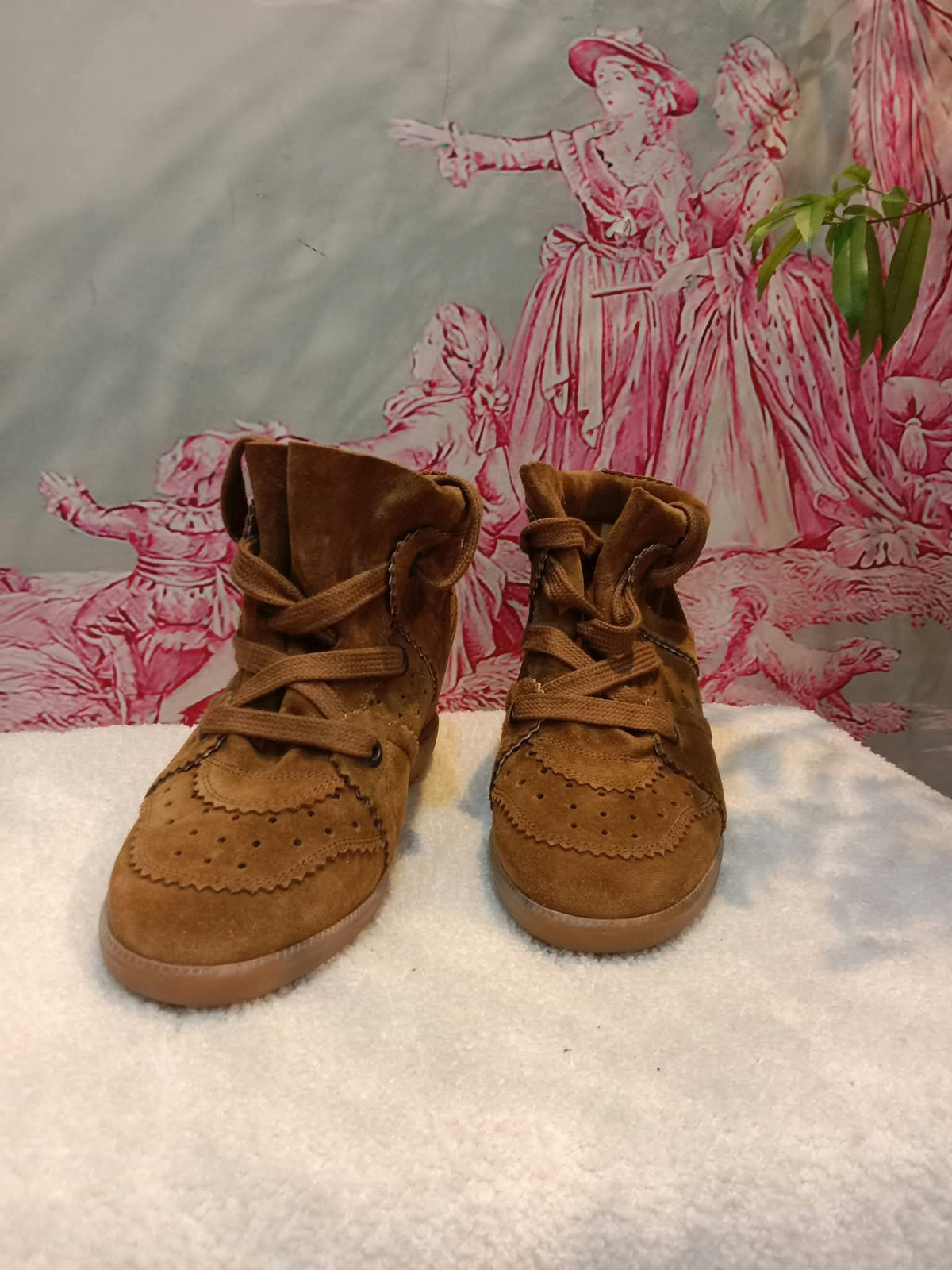 Isabel Marant Bobby Suede Sneaker Boots Brown/Caramel Size 38