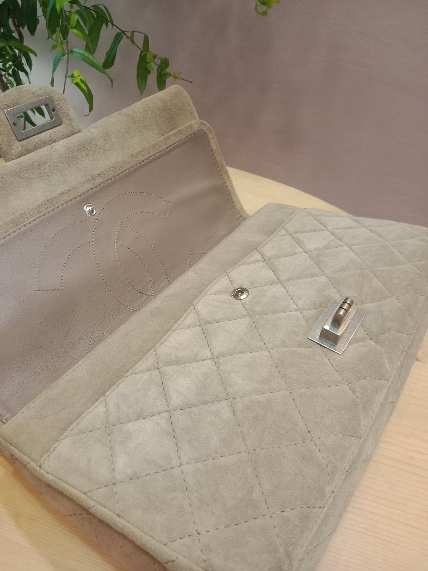 Chanel 2.55 Reissue Flap Bag Beige Suede Series 10