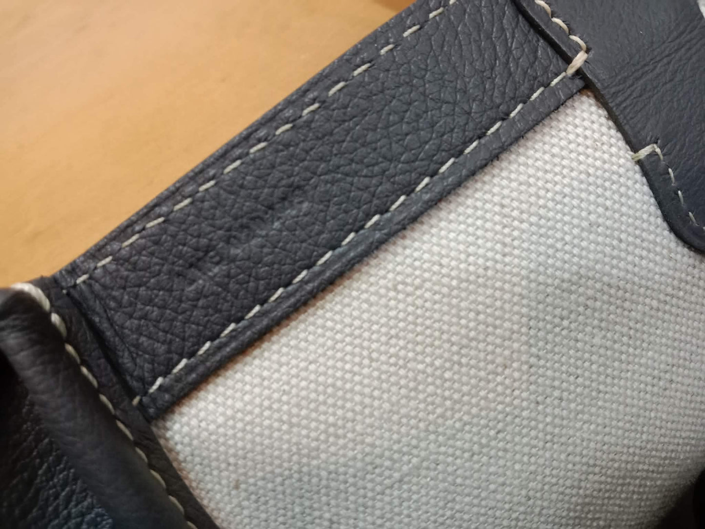 Goyard Saigon Tote Bag Goyardine Canvas with Structured Leather Trim Gris MM