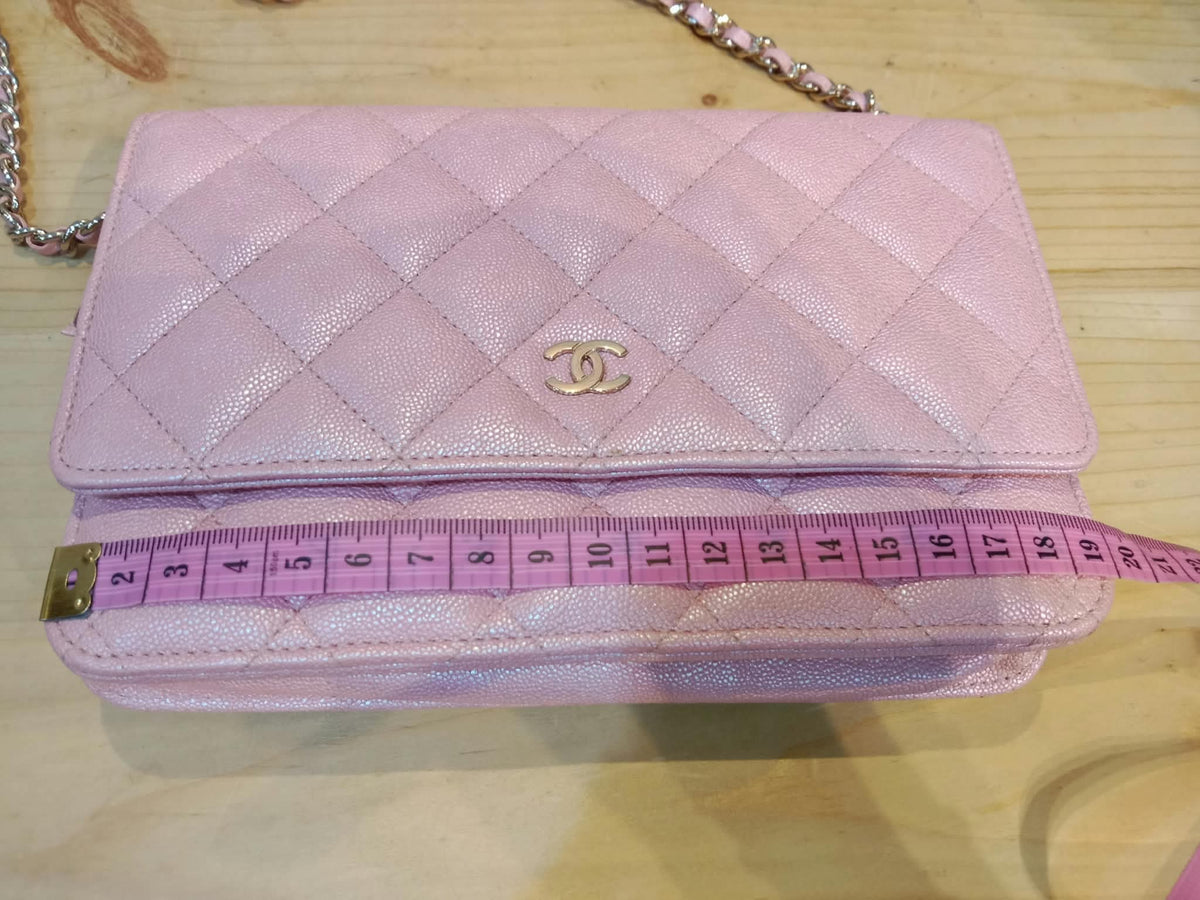 Chanel Classic Wallet on Chain Pink Iridescent Caviar Series 27