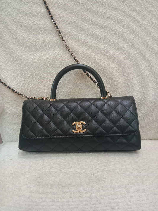 Chanel Cocohandle Eastwest Top Handle Caviar Bag Black