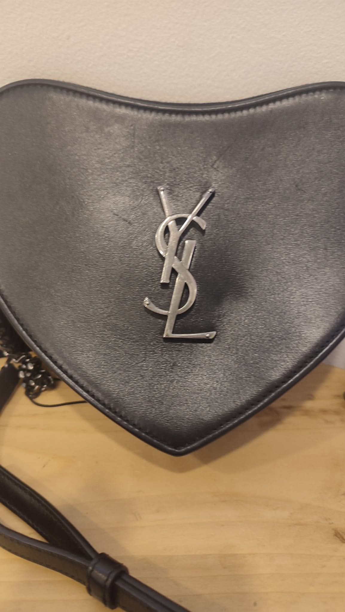 YSL Heart Black Slingbag