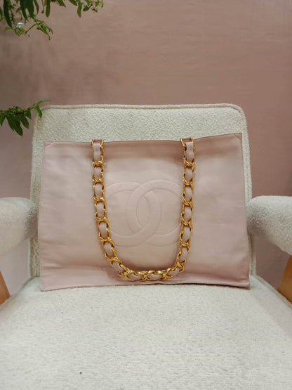 Chanel Vintage Timeless Tote Light Pink Lambskin Series 3