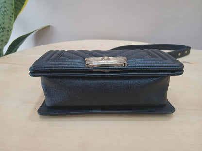 Chanel Leboy Chevron Caviar Small Black Series 29