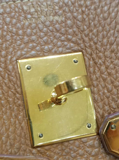 Hermes Birkin 30 Gold on Gold Clemence Stamp E Square 2001