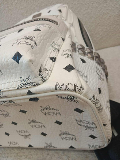 MCM Stark Side Studs Backpack Black and White