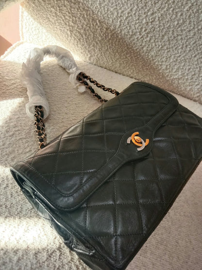 Chanel Quilted Lambskin Paris Double FLap Bag Black Series 2