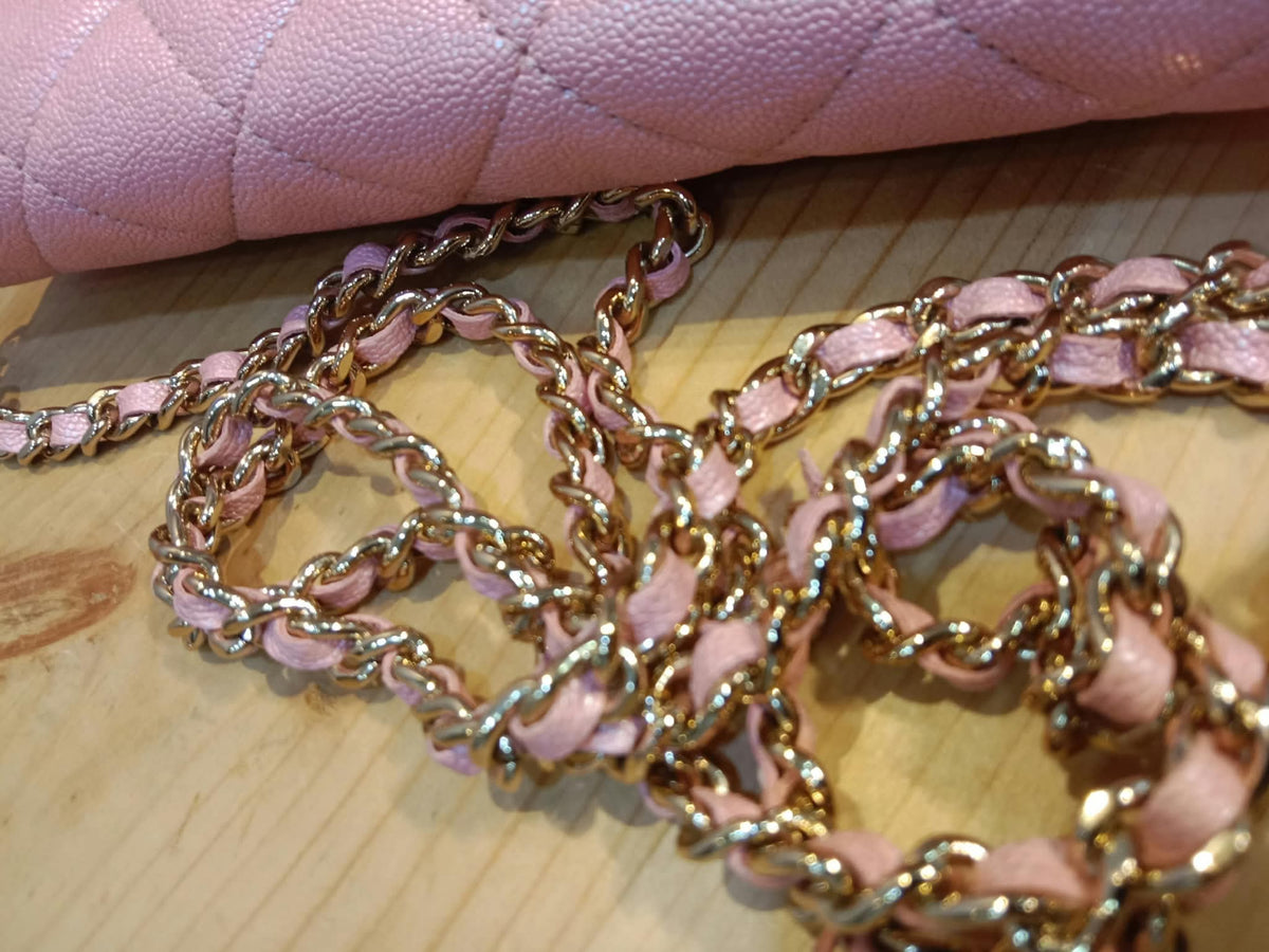 Chanel Classic Wallet on Chain Pink Iridescent Caviar Series 27