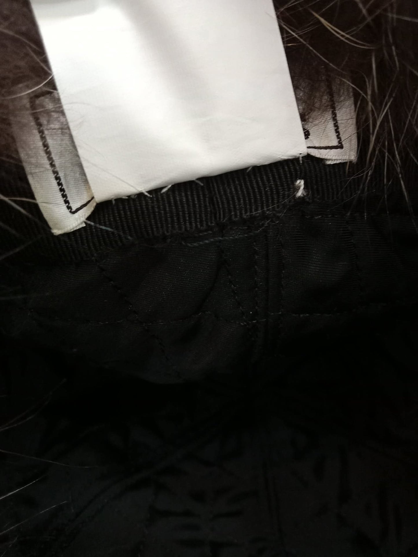 Hermes Black Quilted Leather Raccoon Winter Hat