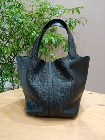 Hermes Picotin 22 Noir Clemence Stamp U 2022