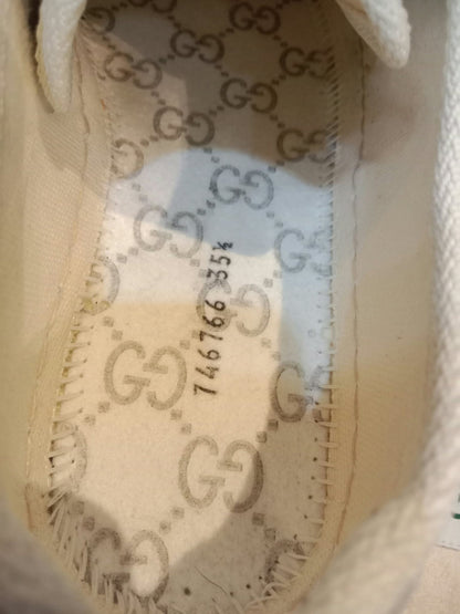 Gucci GG Monogram Platform Sneakers Ivory/Black Size 35.5