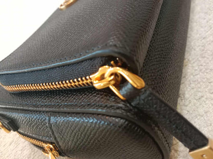 Christian Dior Caro Double Pouch Shoulder Bag Black