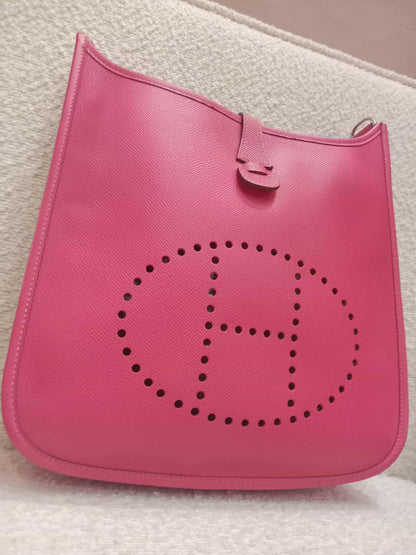 Hermes Evelyne Rose Tyrien Epsom PM Stamp Q Square 2013