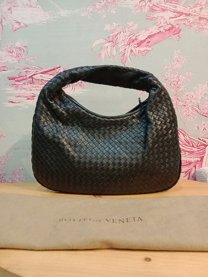 Bottega Veneta Hobo Intrecciato Bag Black
