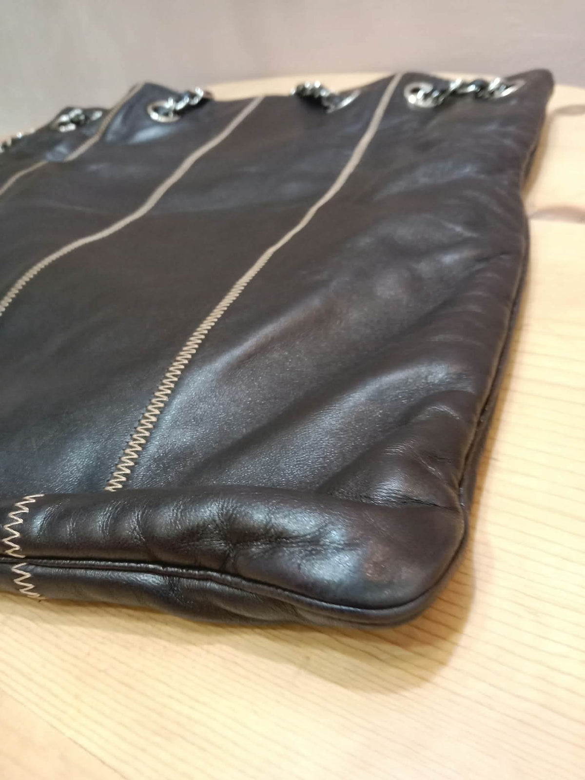 Chanel Drawstring Lambskin Black Tote Bag Series 8