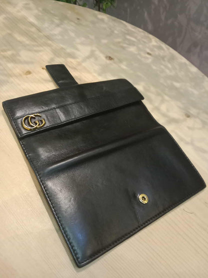 Gucci GG Marmont French Continental Wallet Black