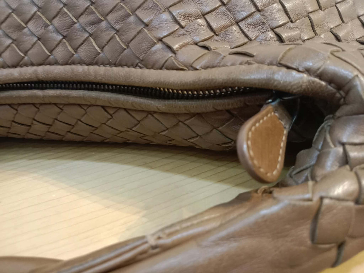 Bottega Veneta Hobo Intrecciato Bag Brown