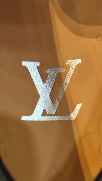 Louis Vuitton Logo Leather Loafers Black Size 8
