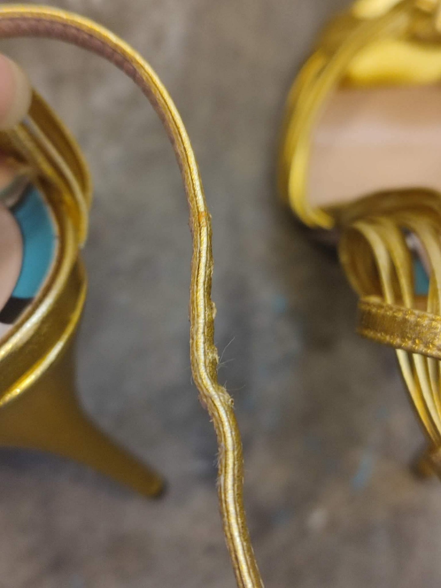 Gucci Allie Knotted Metallic Gold Heels Size 35