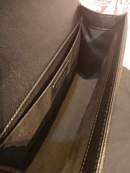 Chanel Boy Flap Black Caviar Old Medium Series 28