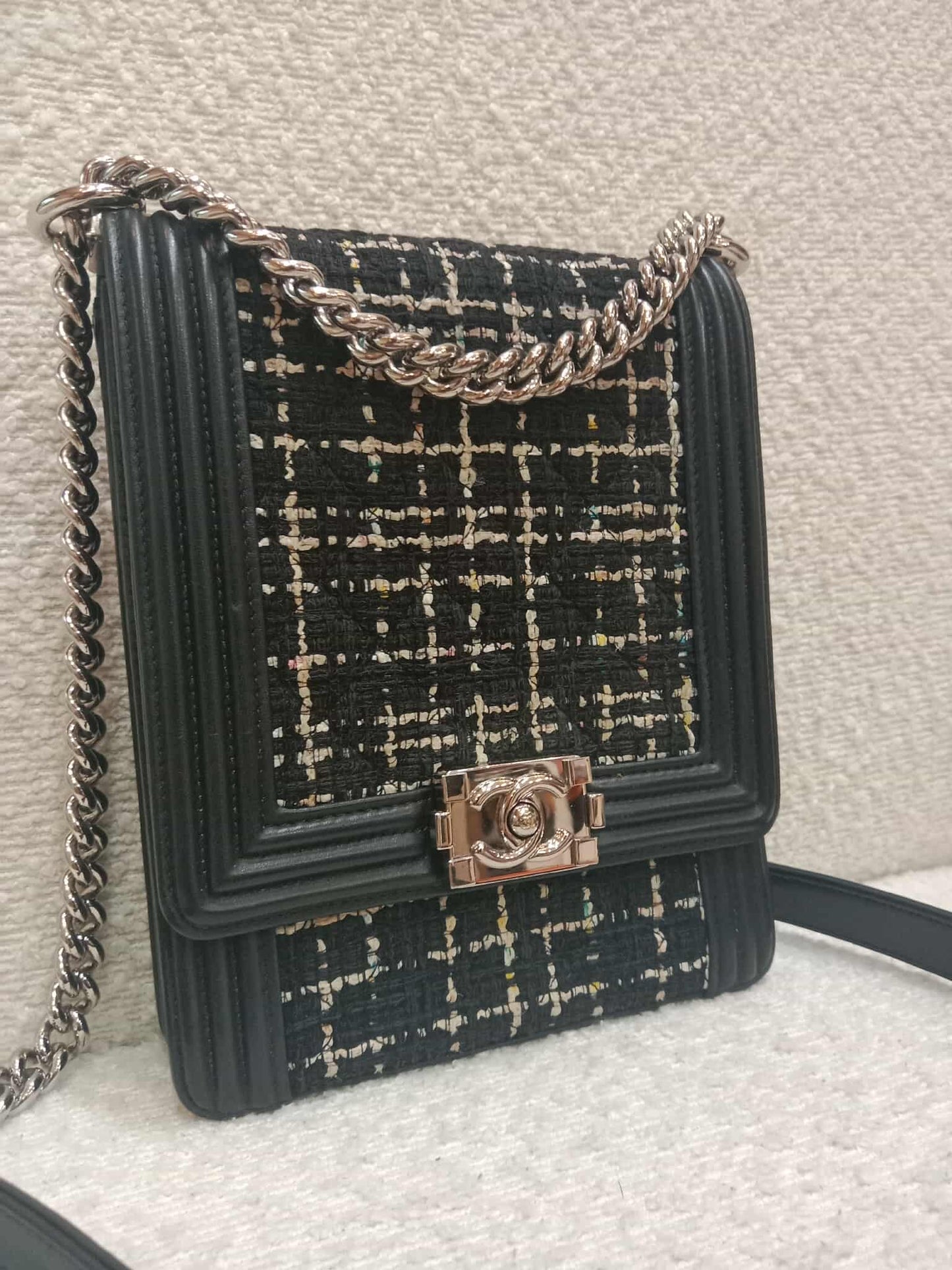 Chanel North South Boy Flap Bag Tweed/Lambskin Series 27