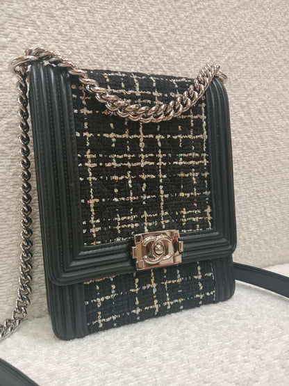 Chanel North South Boy Flap Bag Tweed/Lambskin Series 27