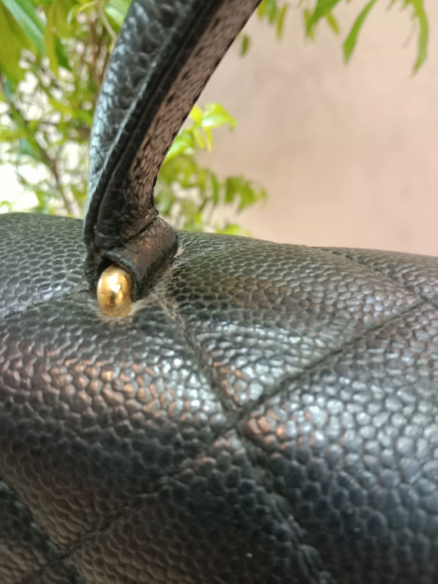 Chanel Vintage Caviar Kelly Flap Tophandle Black Series 7