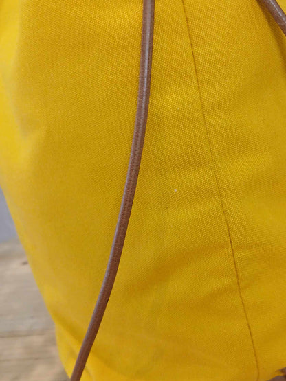 Hermes Yellow Canvas Sac Polochon Mimile Drawstring Backpack