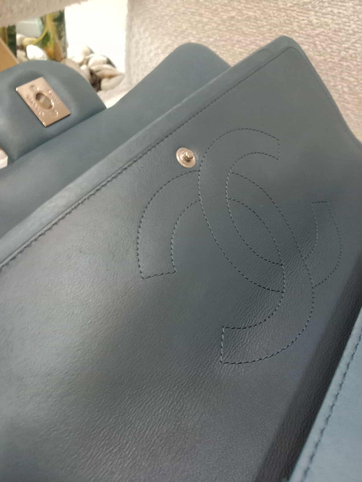 Chanel Jumbo Double Flap Lambskin Blue Series16