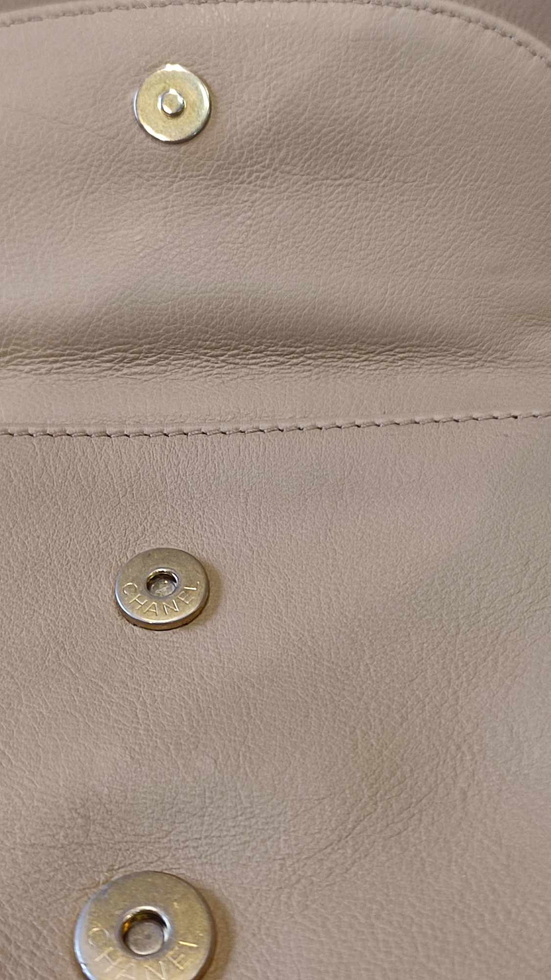 Chanel Messenger Flap Bag Lambskin Beige Series 27 Fullset