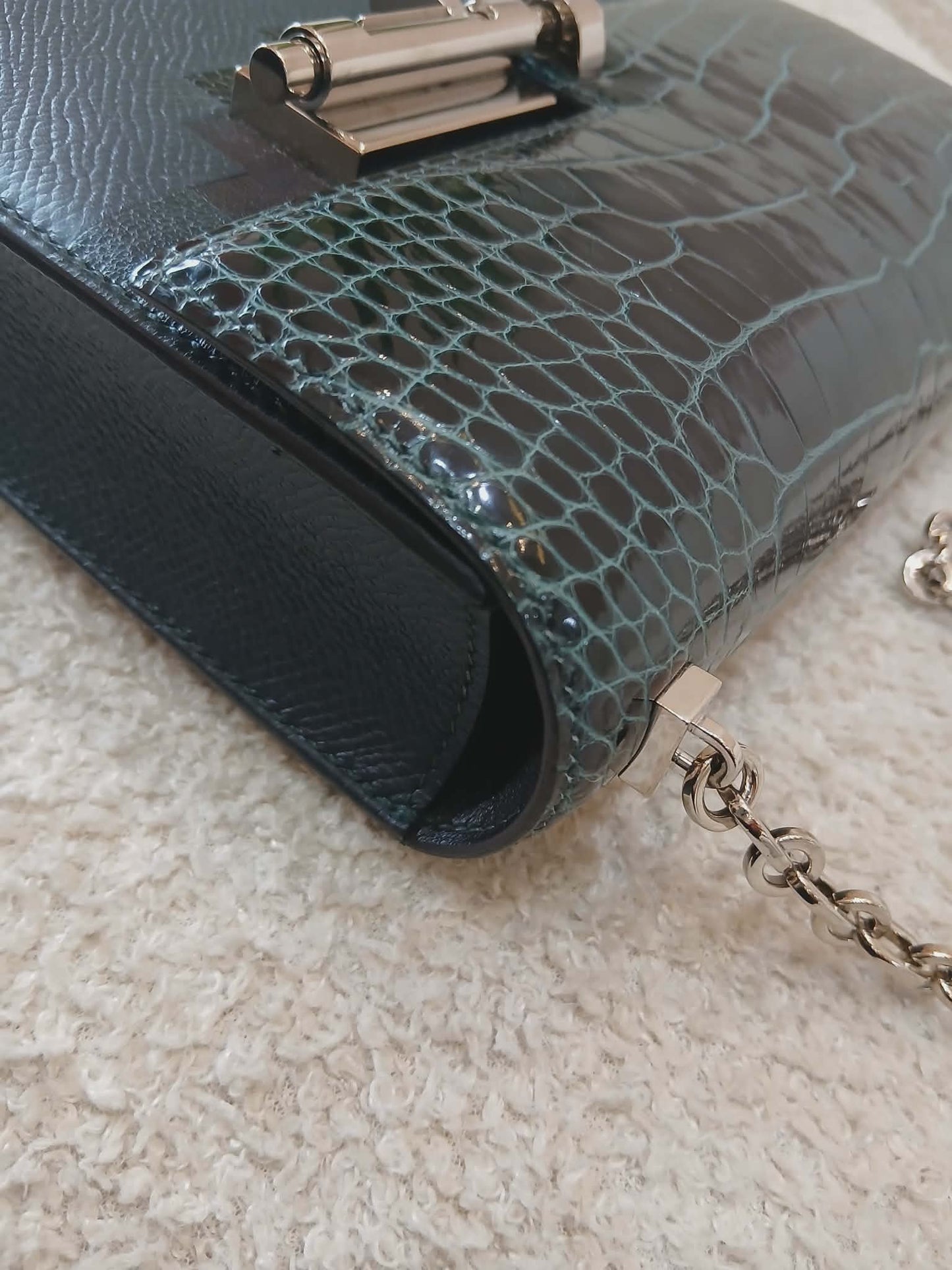 Hermes Sac Verrou Touch Chaine Mini Marquete Cypress Noir Stamp Y 2020