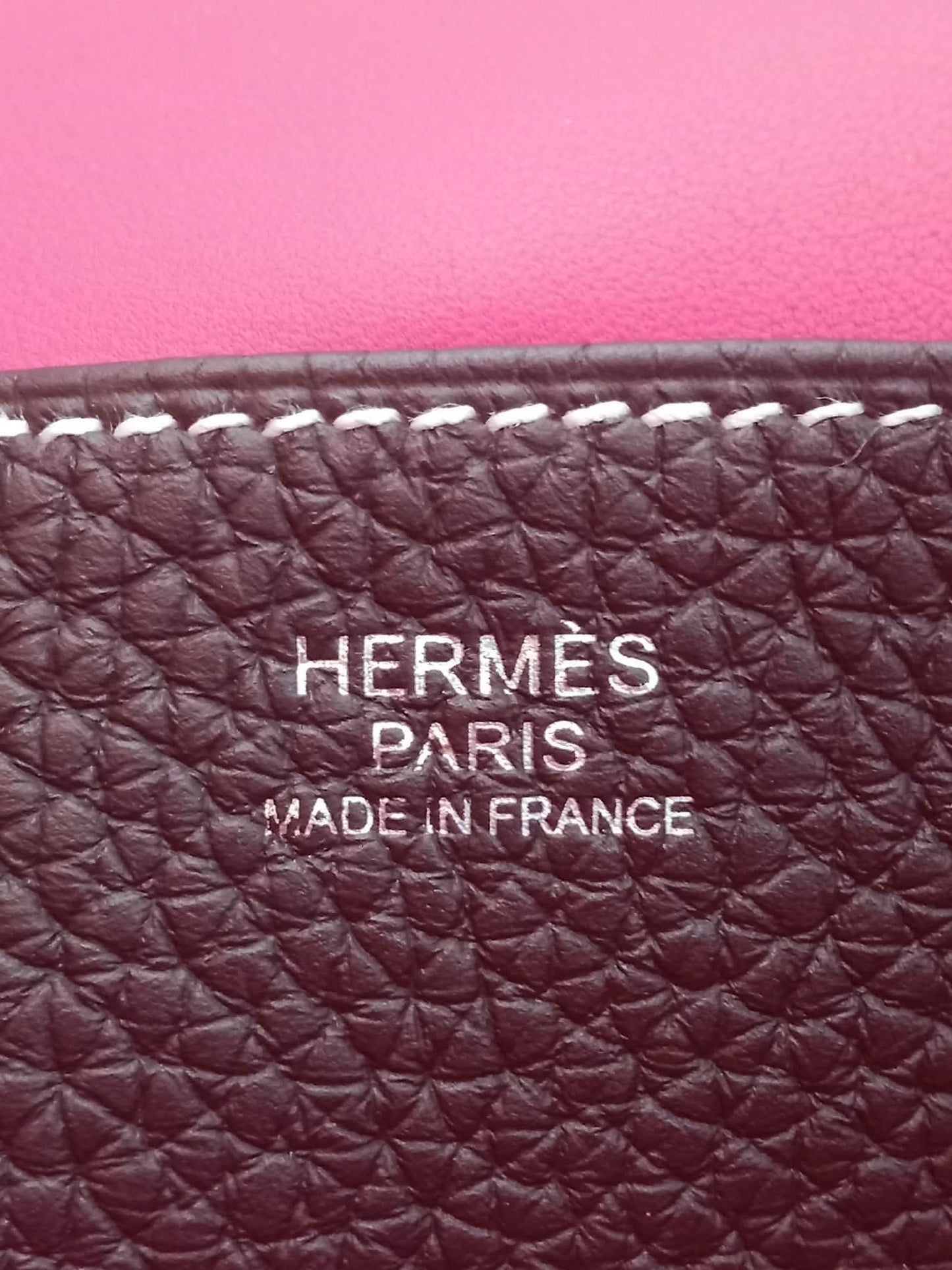 Hermes Halzan 31 Clemence Bicolor Rouge/Pink Stamp B 2023