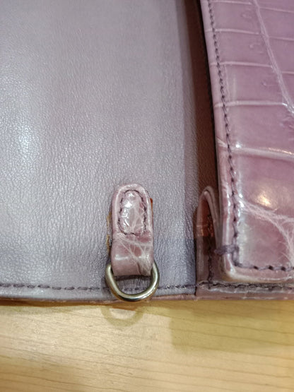 Dior Crocodile Embossed Mauve Clutch
