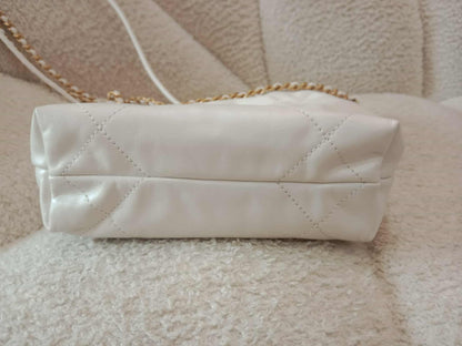 Chanel 22 Mini Tote Lambskin White Microchipped