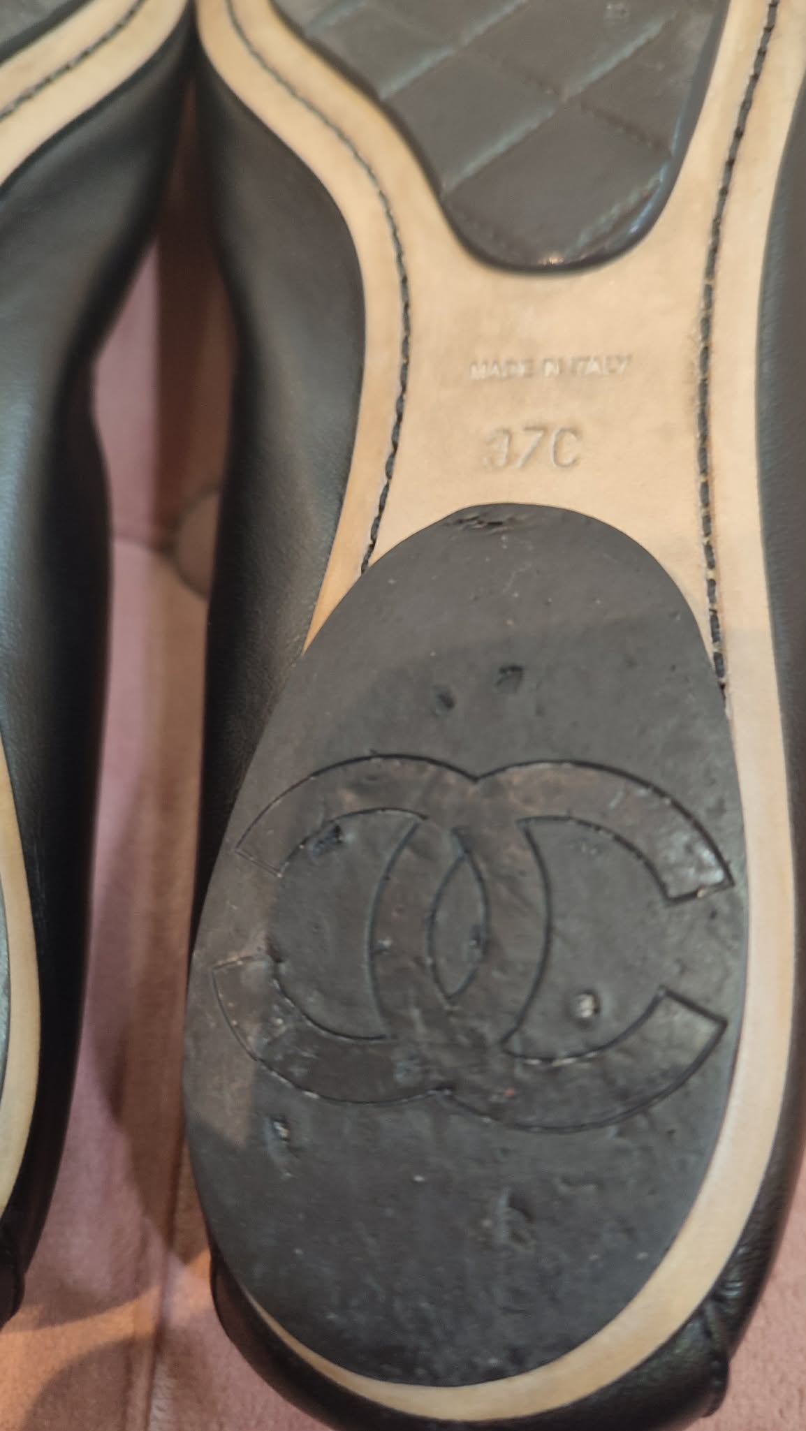 Chanel Ballet Flats Black Size 37C