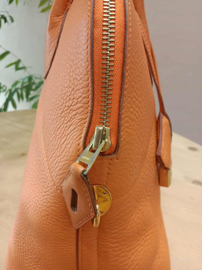 Hermes Bolide 35 Poppy Orange Clemence Stamp F Square (2002)