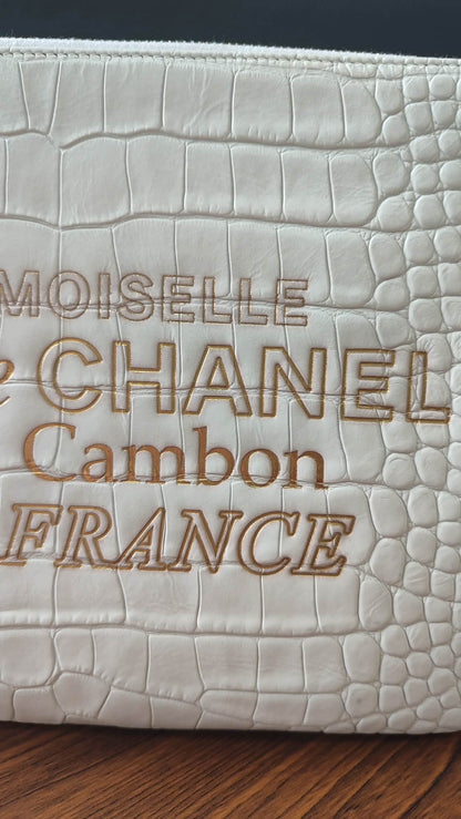 Chanel OCase Croc Embossed White Series 28