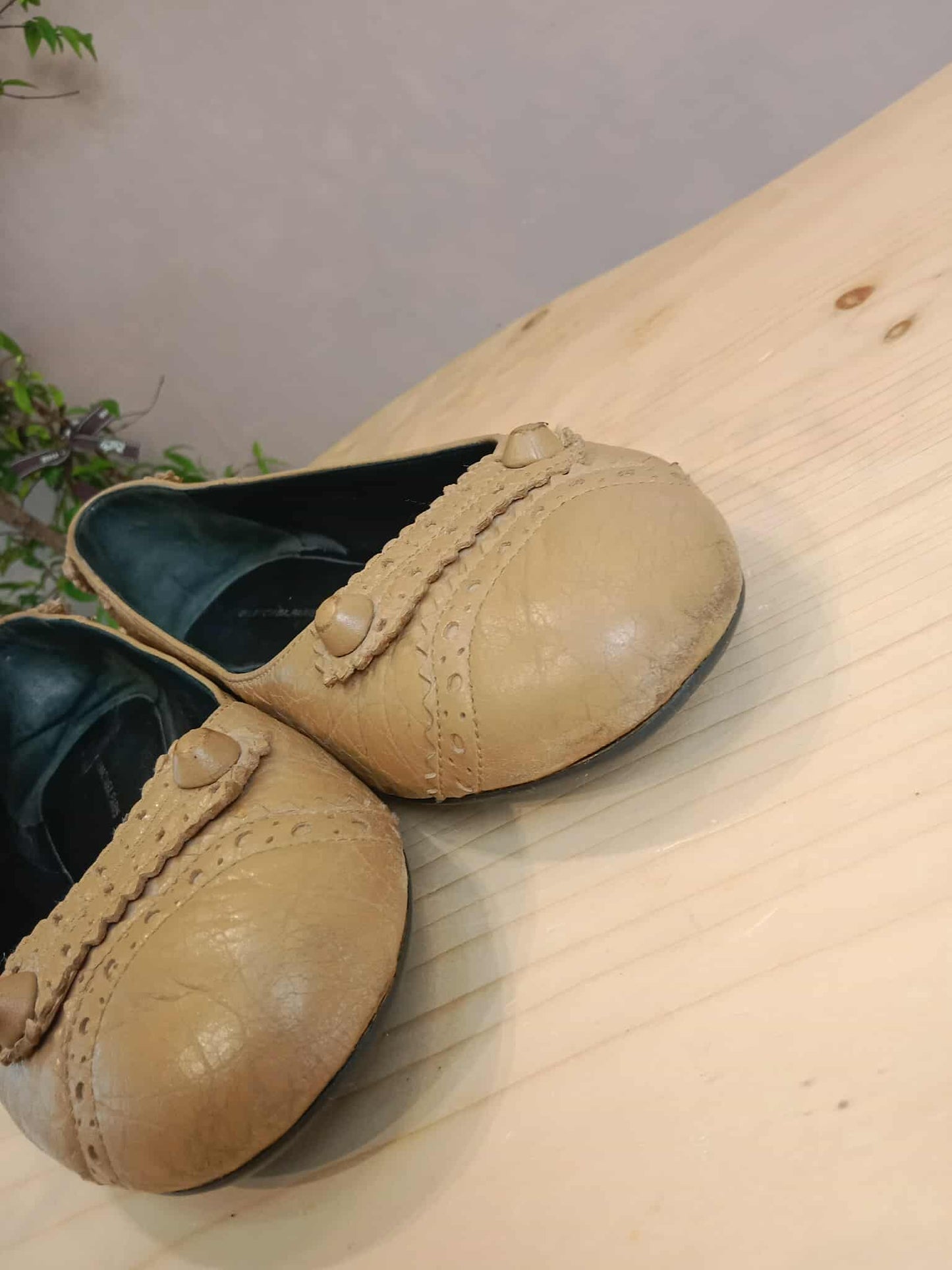 Balenciaga Beige Flat Shoes Size 38 1/2