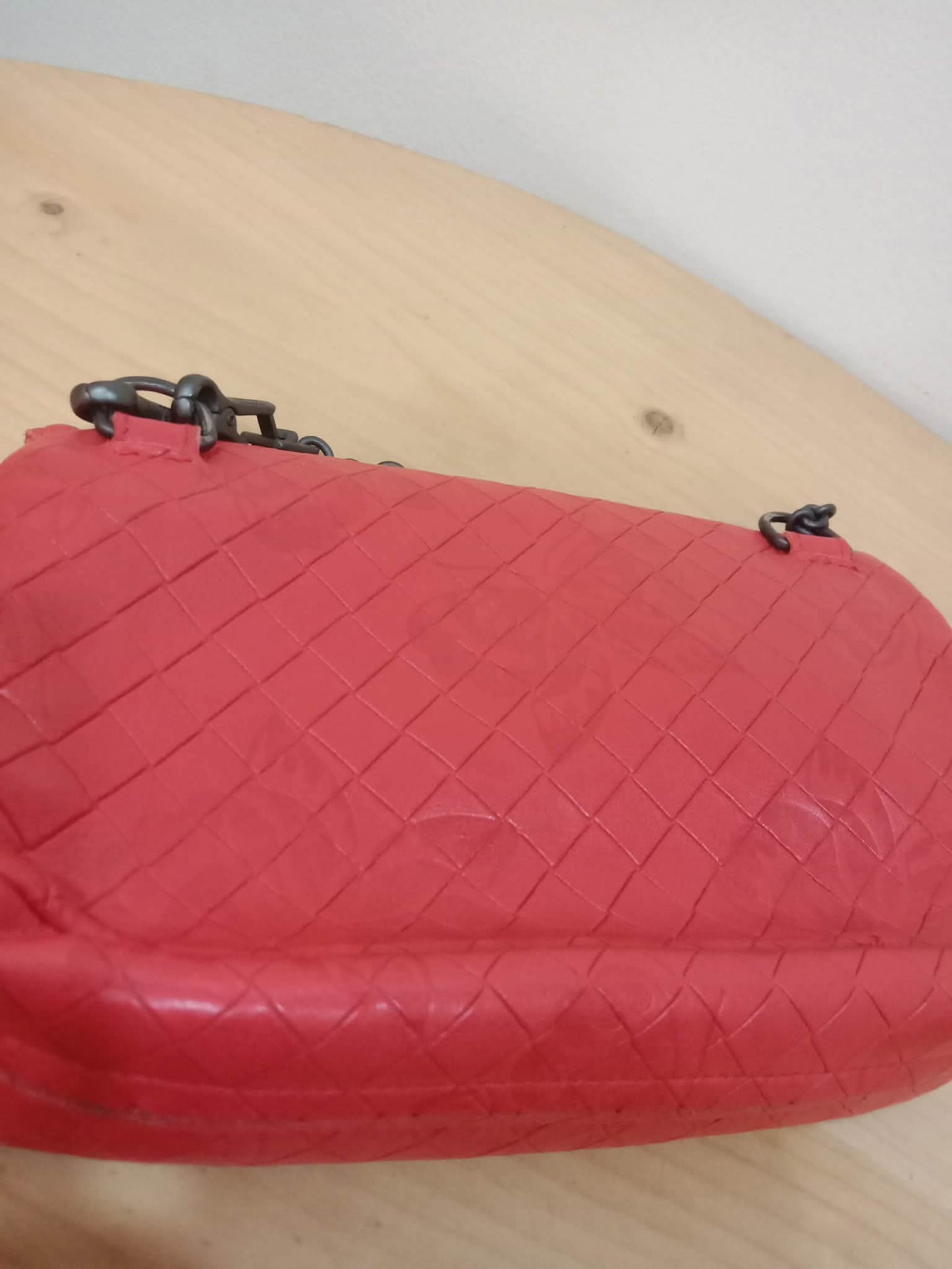 Bottega Veneta Olympia Nappa Butterfly Leather Bag Red