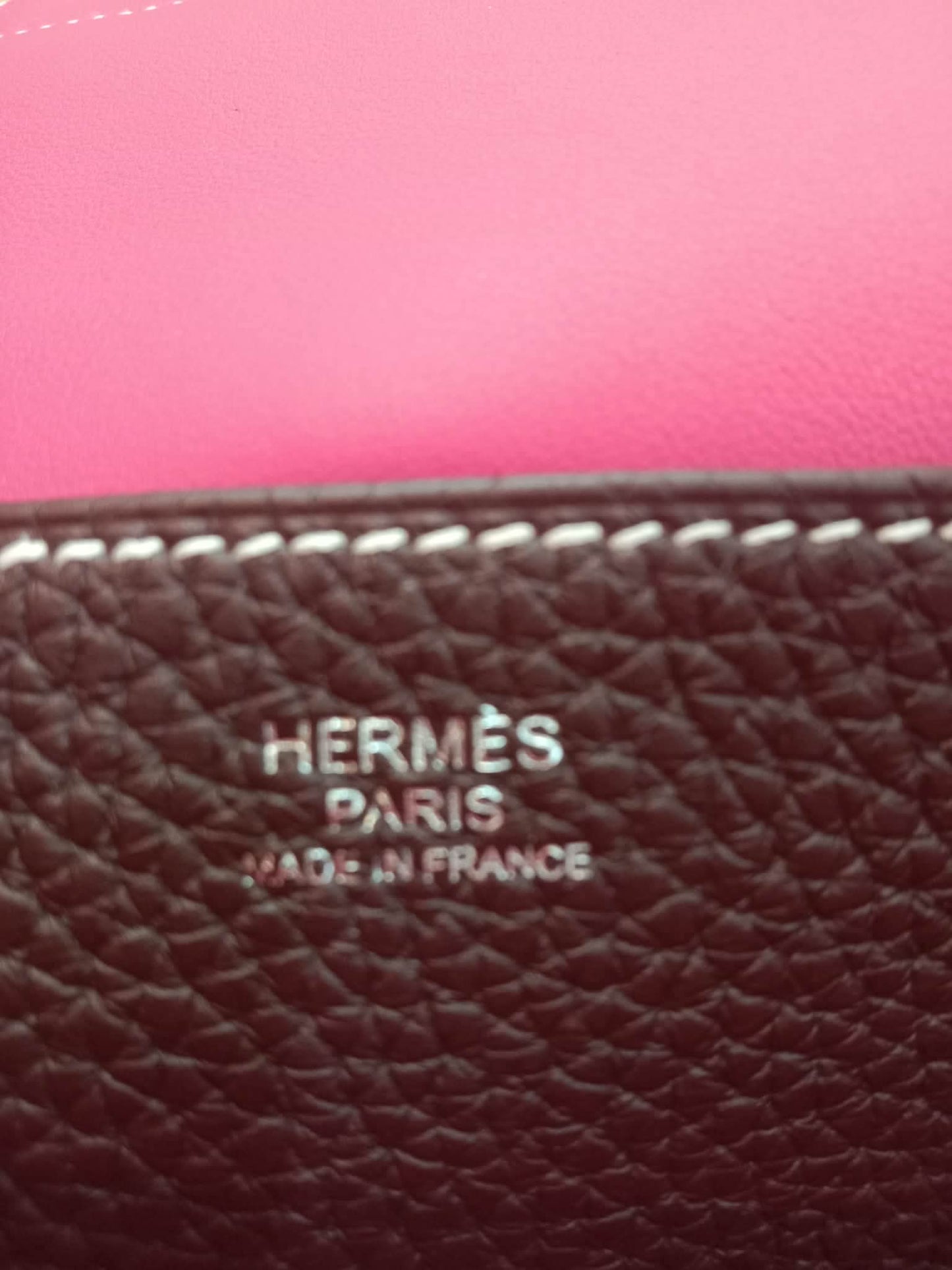 Hermes Halzan 31 Clemence Bicolor Rouge/Pink Stamp B 2023