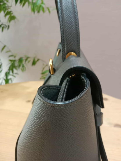 Celine Mini Belt Bag Grey in Grained Calfskin GHW