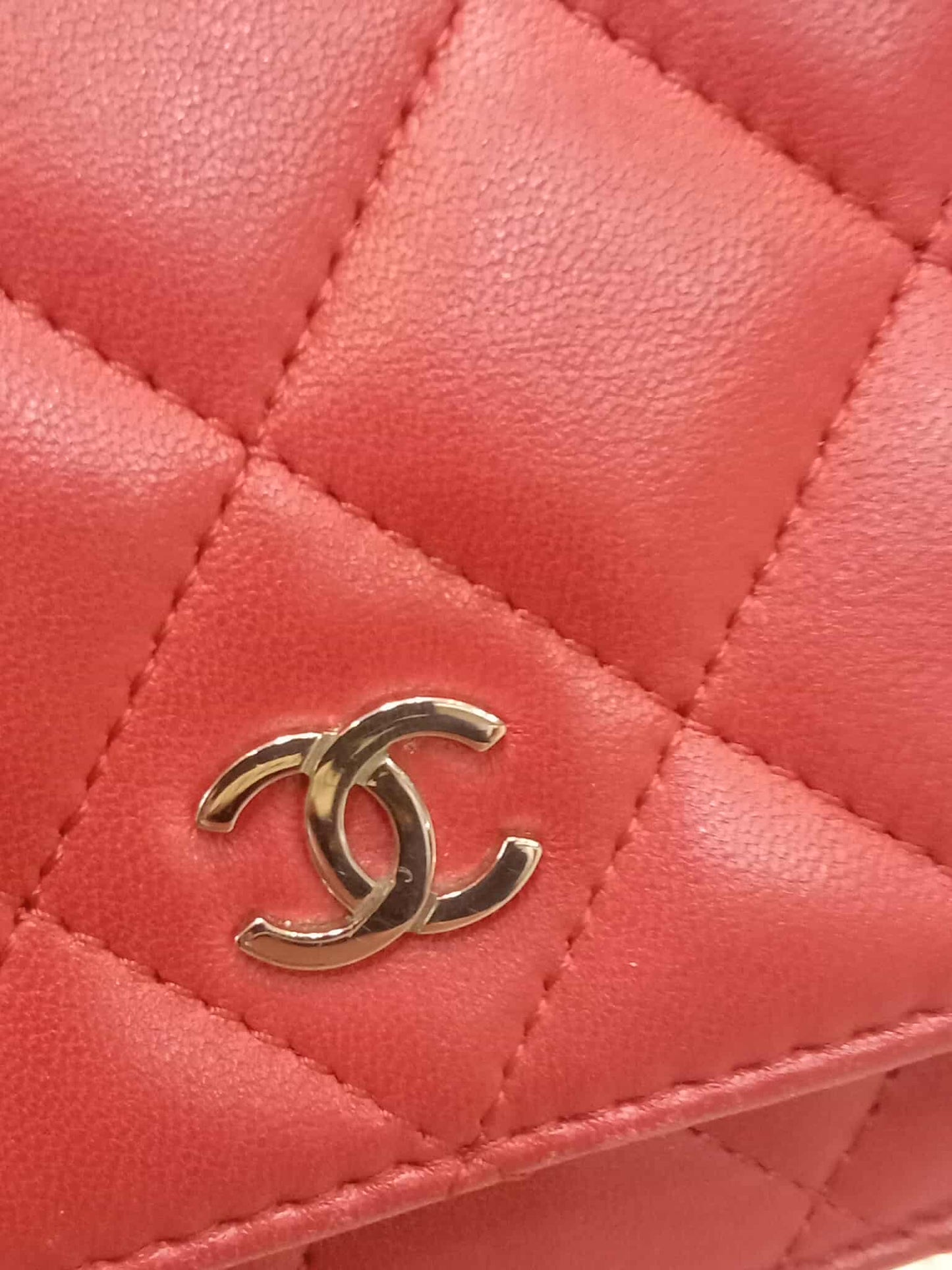 Chanel Classic Wallet On Chain Red Lambskin Series 16