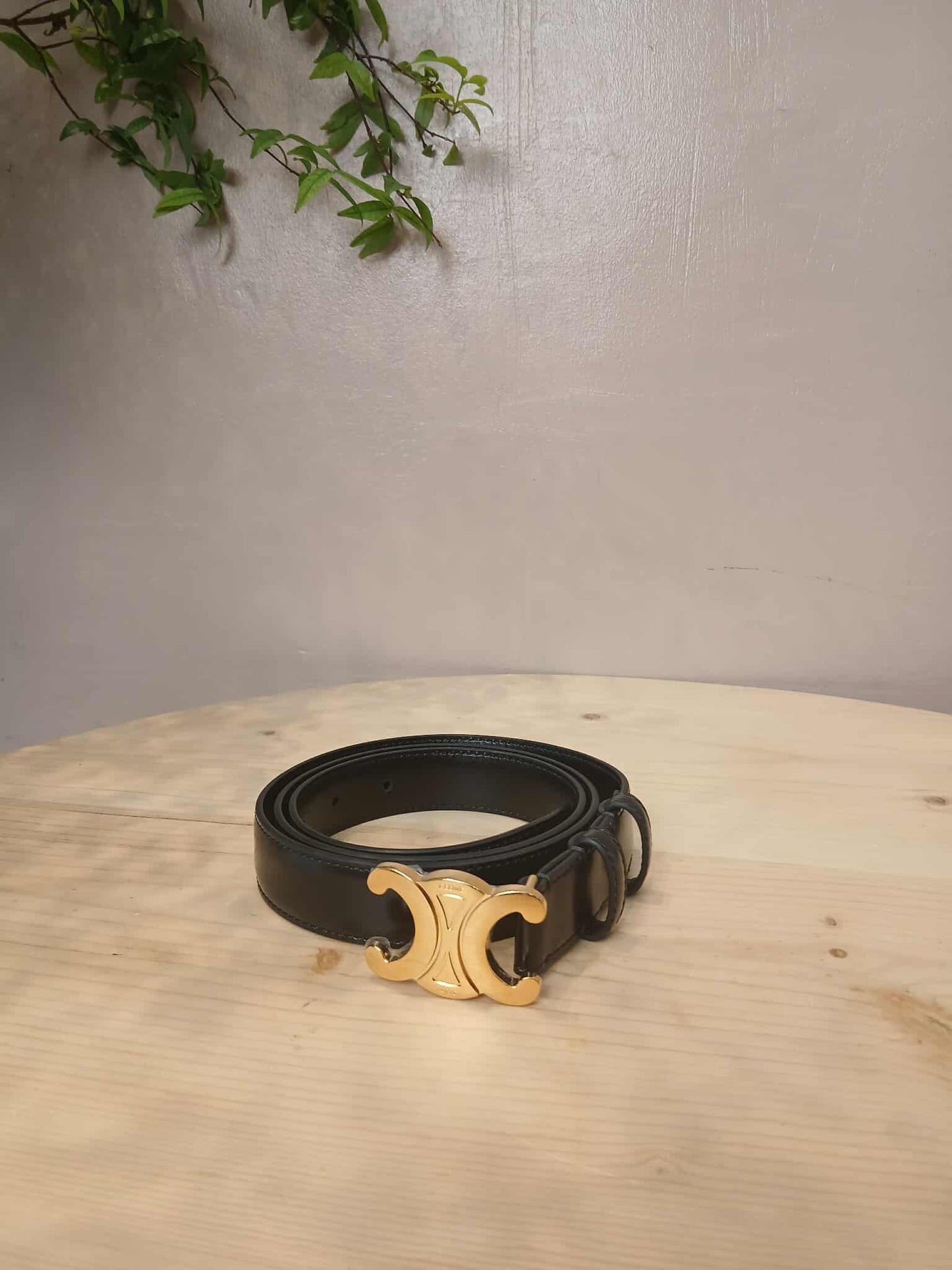 Celine Triomphe Black Belt 95 CM