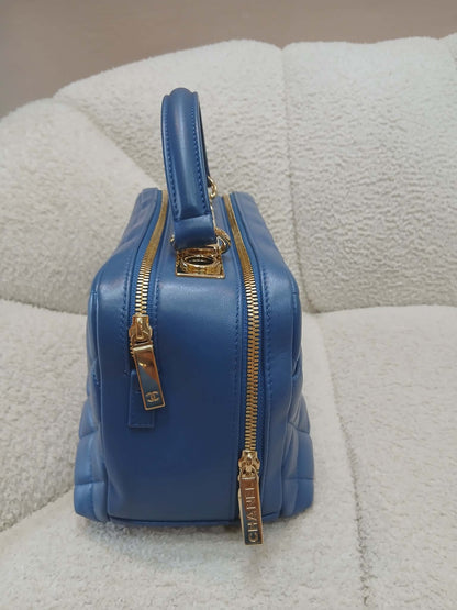 Chanel Quilted Trendy CC Bowler Bag Lambskin Blue Series 23
