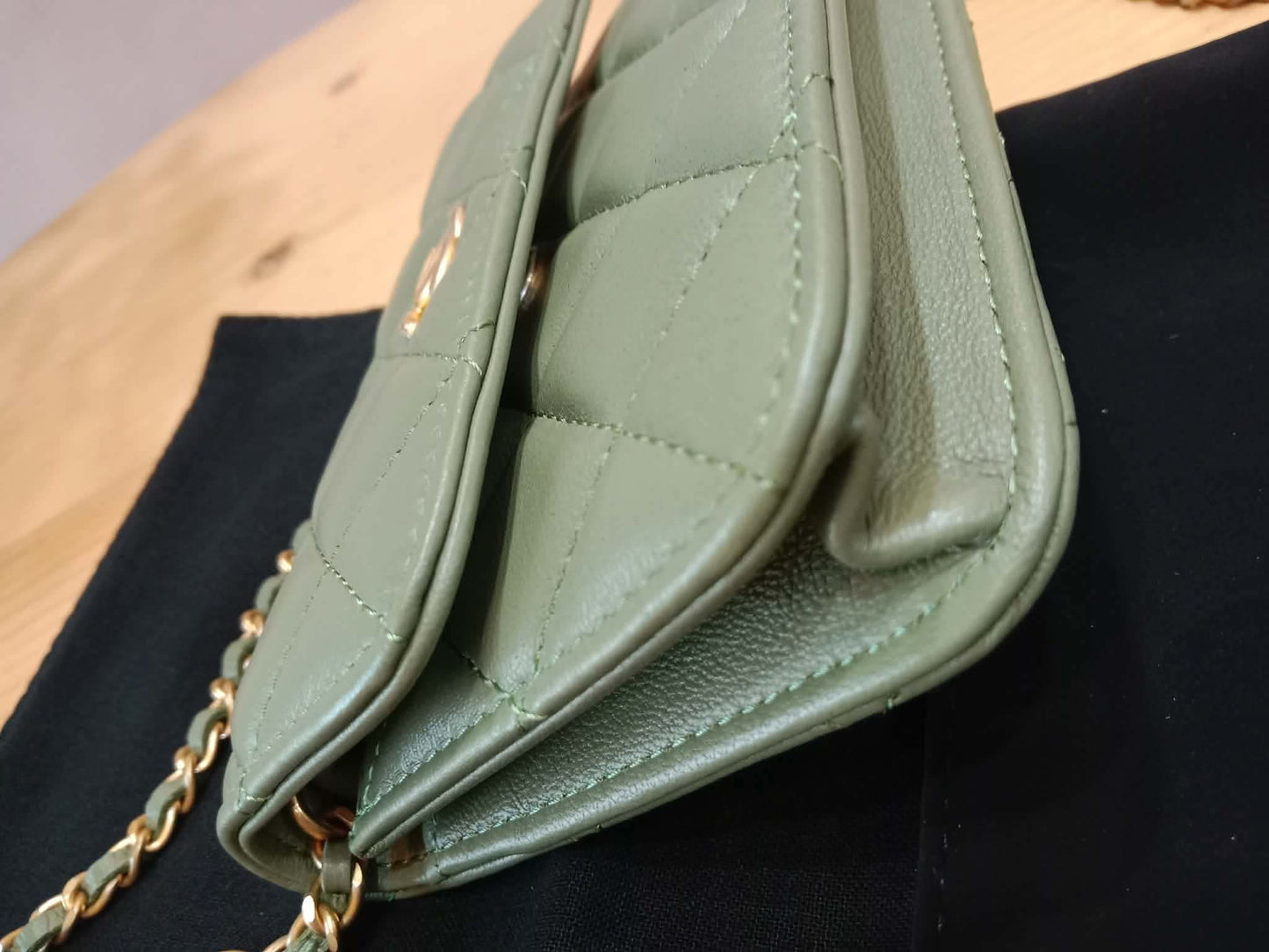 Chanel Pearl Crush Mini Quilted Lambskin Flap Bag Matcha Series 31