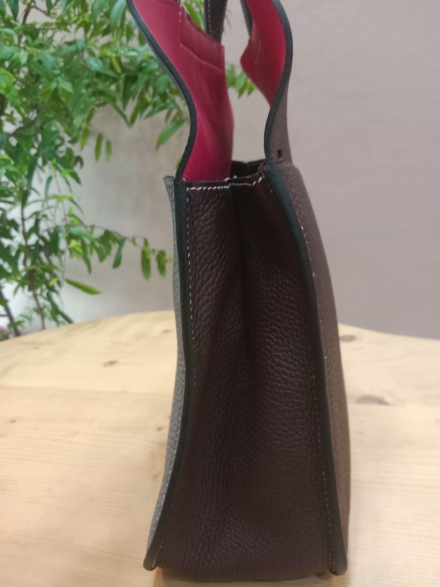 Hermes Halzan 31 Clemence Bicolor Rouge/Pink Stamp B 2023