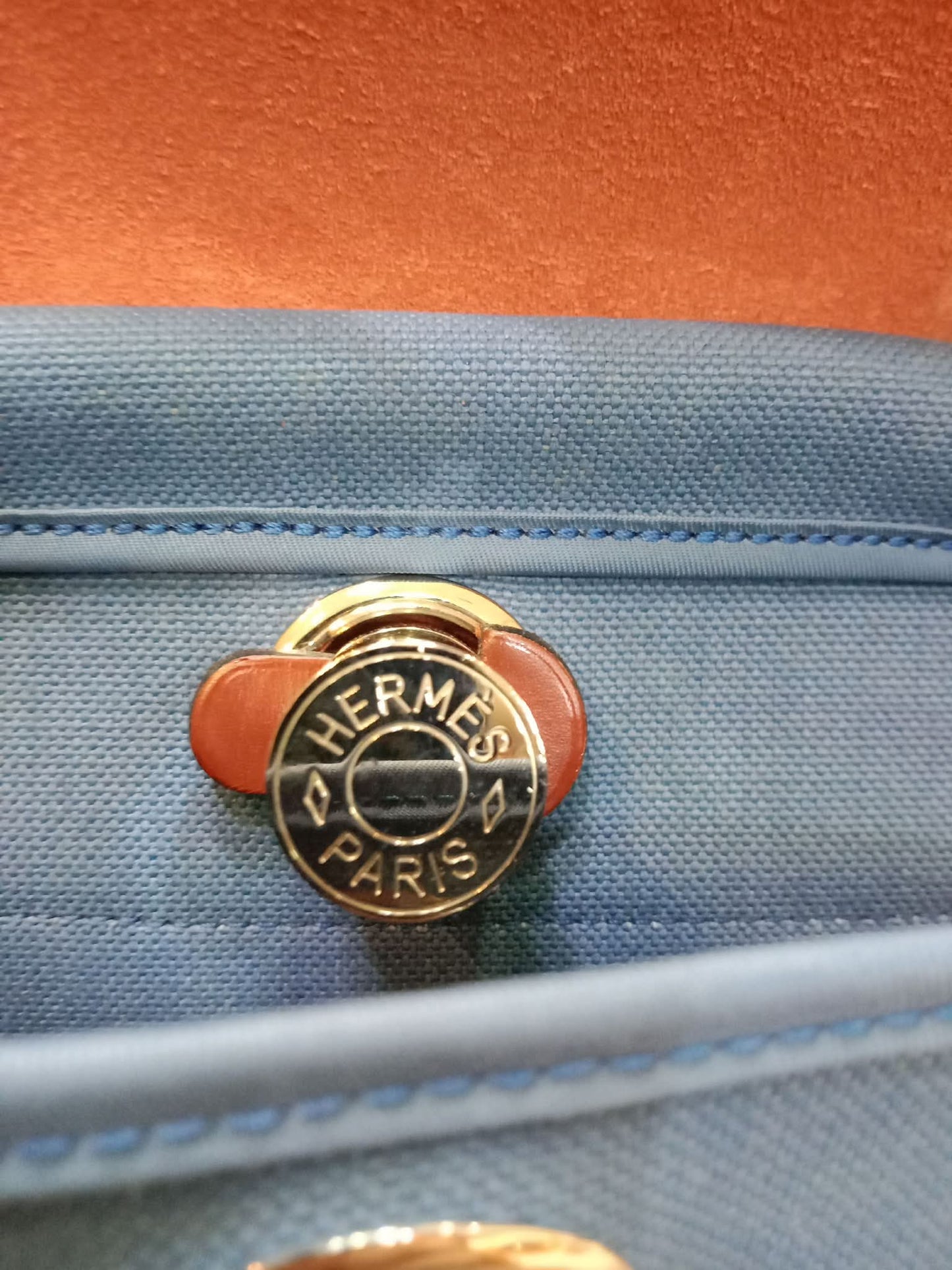 Hermes Herbag Zip 31 Bicolor Blue/Red Canvas & Leather Stamp X 2016