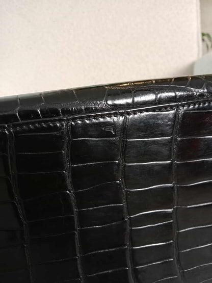 Hermes Kelly 35 Crocodile Noir Stamp G Circle 1977